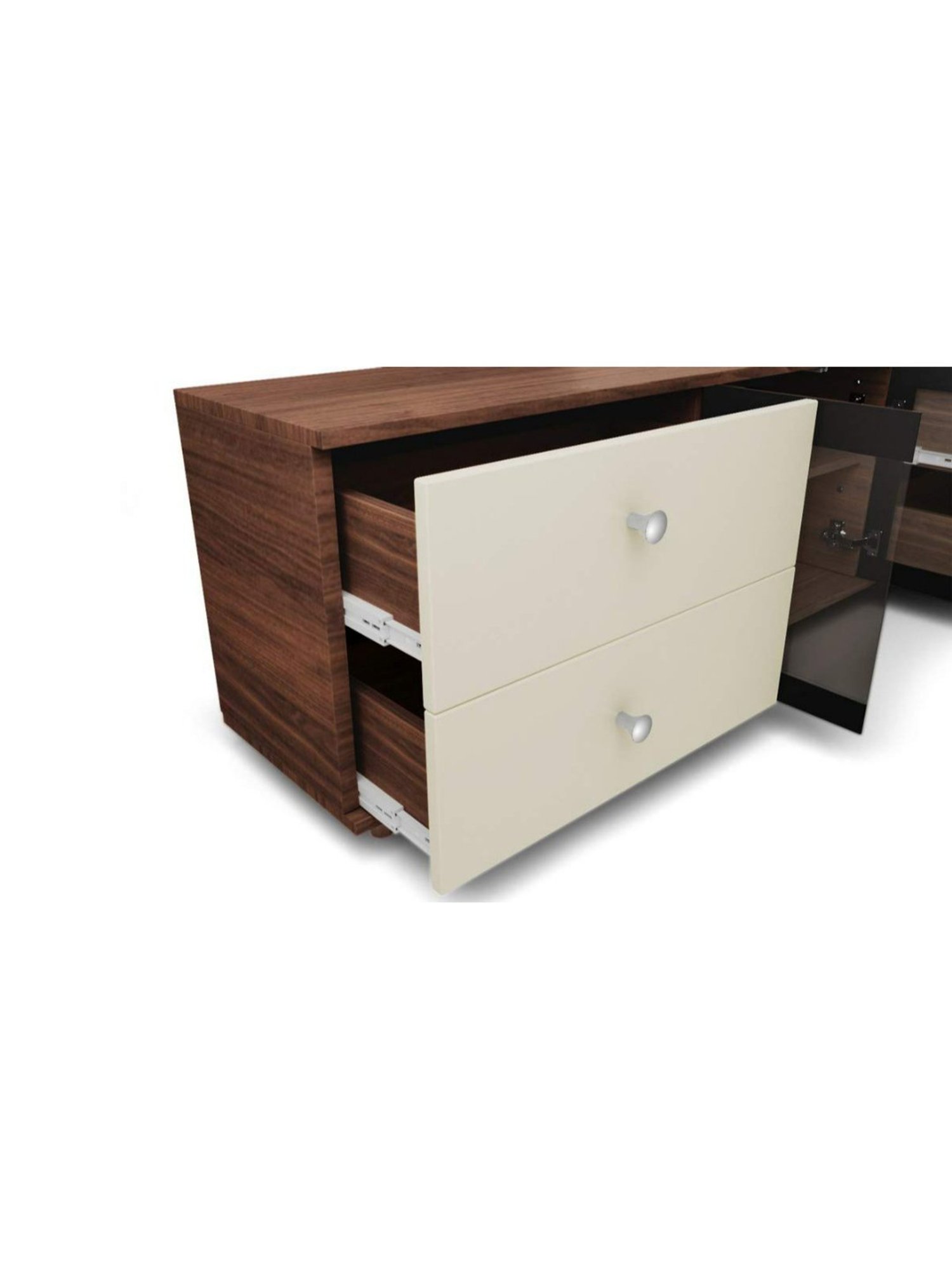 Delite Kom Flex Flowery Wenge & Acacia Dark Engineered Wood TV Entertainment Unit