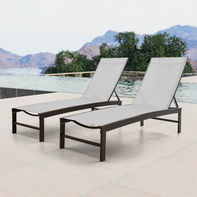 NewPort Outdoor Wicker Chaise Lounge - Dark Gray - Coaster