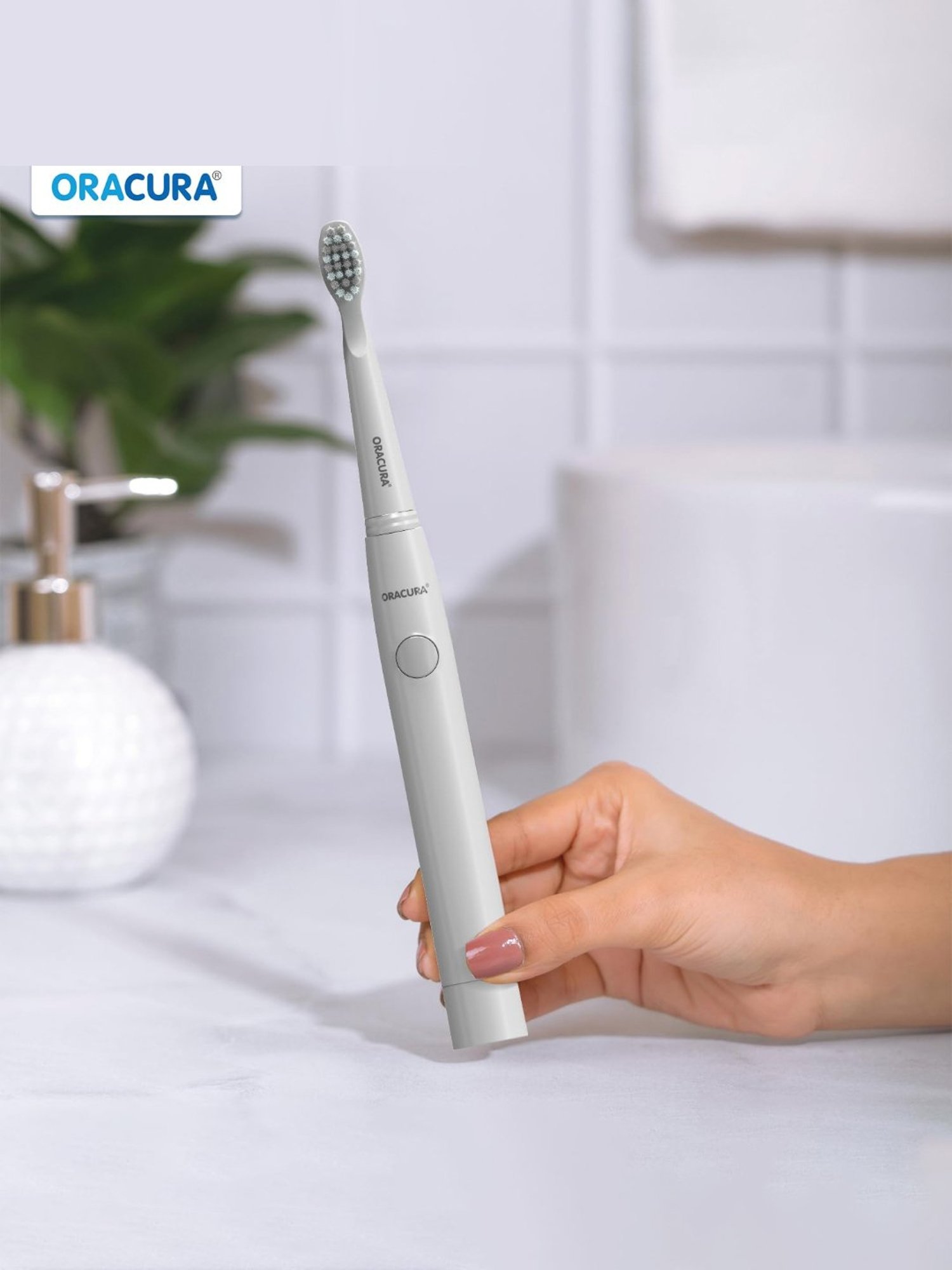 Oracura SB100 Sonic Lite Electric Battery Operated Toothbrush (Grey)