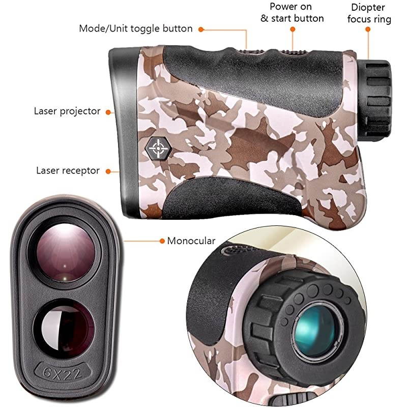 Laser Rangefinder Hunting Range Finder with Ranging/Speed Model for Hunting, Outdoor Using