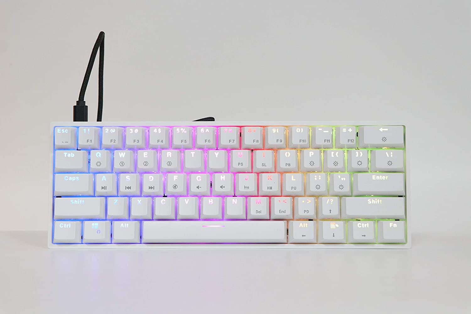 EPOMAKER SKYLOONG SK61 GK61 61 Keys Hot Swappable 60% Mechanical Keyboard with RGB Backlit, Doubleshot ABS Keycaps, Dustproof for Win/Mac/Gamers(Gateron Optical Brown, White