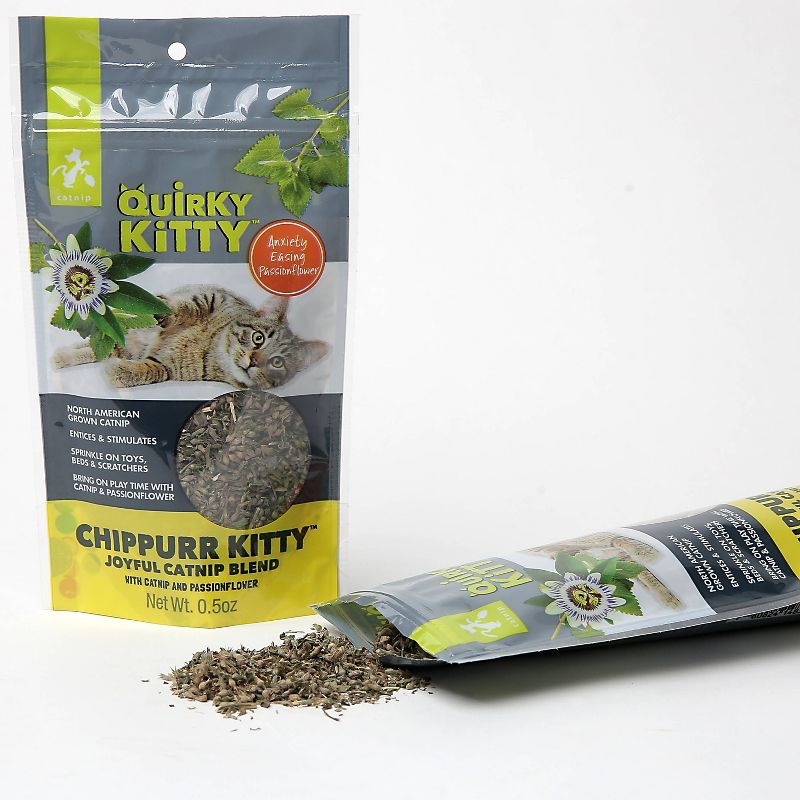 Quirky Kitty Chippurr Kitty North American Catnip with Passionflower Blend Cat Treats - 0.5oz