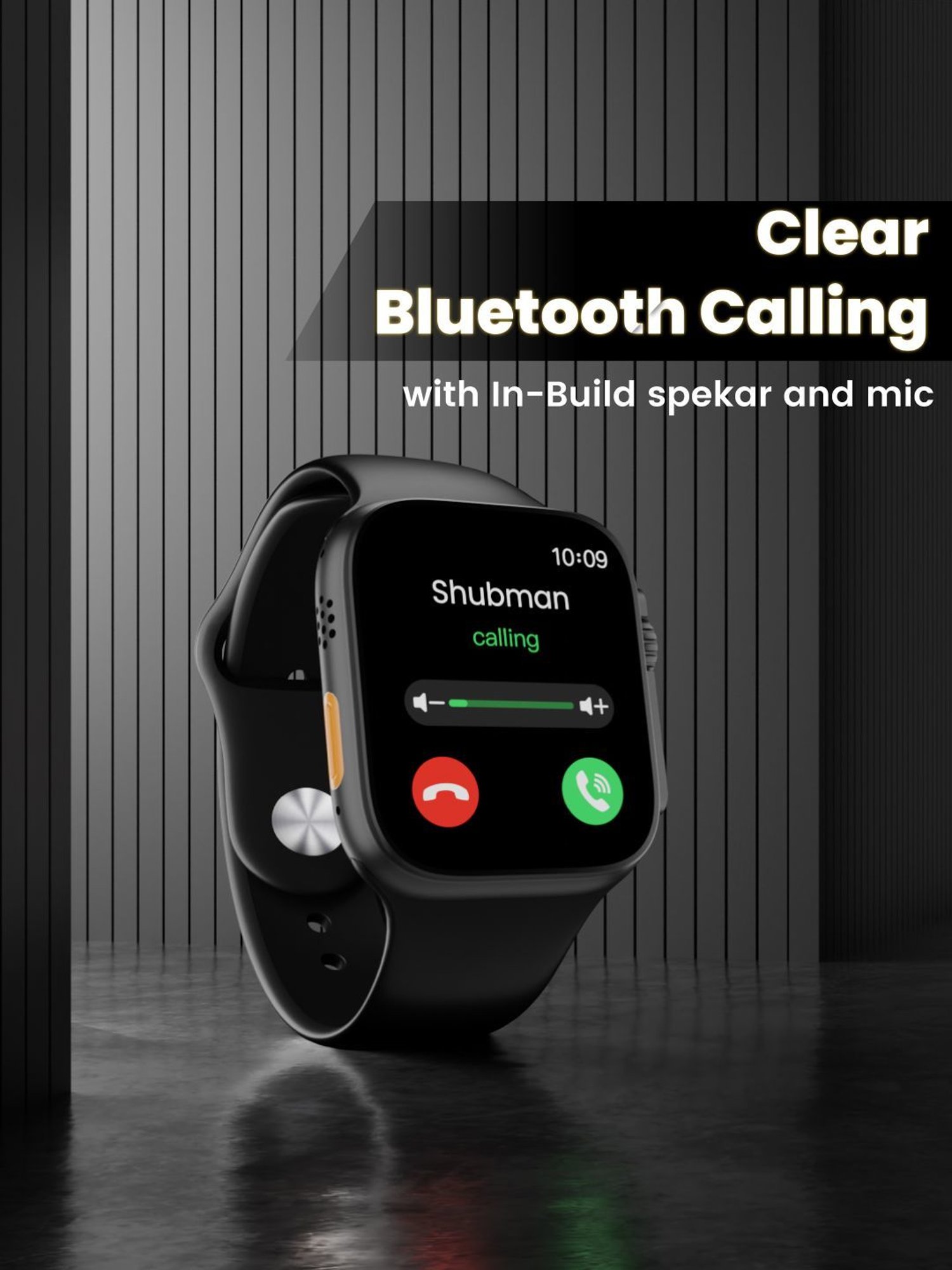 Hammer Pulse X 1.83 inch Rectangular Shape Bluetooth Calling Smartwatch (Black)