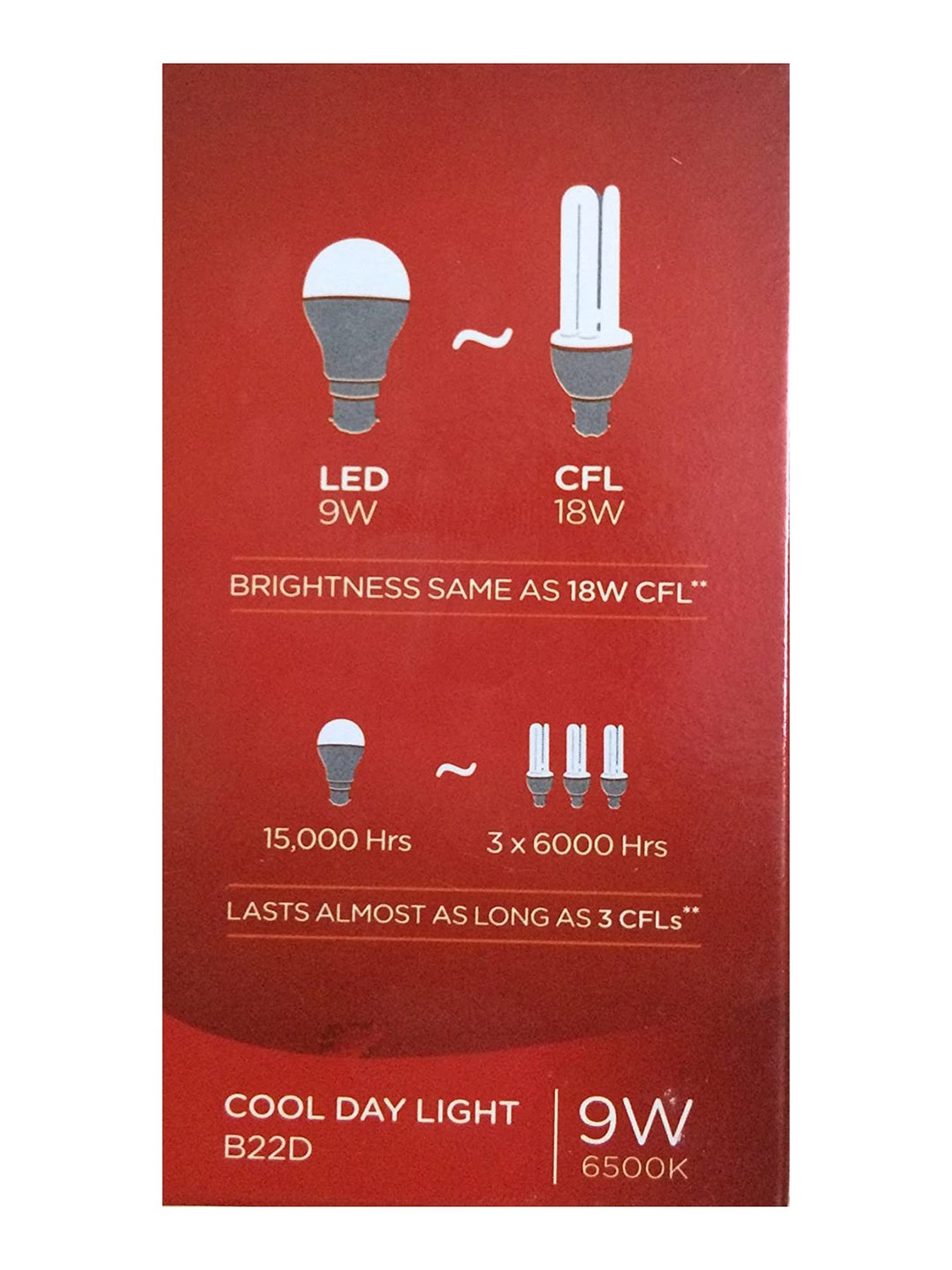 Eveready B22D 9W LED Bulb - Pack of 6 (White)