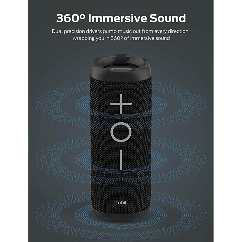 StormBox Bluetooth Speaker 24W Portable Speaker 360 Surround Sound Enhanced Bass Wireless Dual Pairing IPX7 Waterproof 20Hour Playtime 66ft Bluetooth Range Outdoor Wireless Speaker