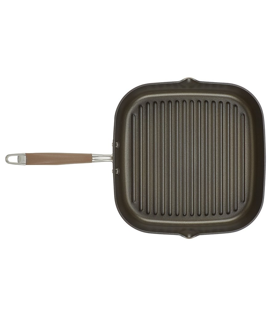 Anolon Advanced Home Hard Anodized Nonstick Bronze 11#double; Deep Square Grill Pan with Pour Spout