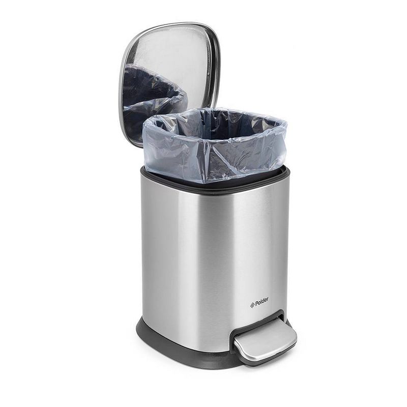 5L Step Trash Can Stainless Steel - Polder