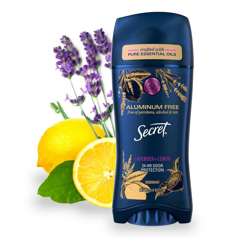 Secret Aluminum-Free Women's Deodorant with Essential Oils Lavender & Lemon - 2.6oz