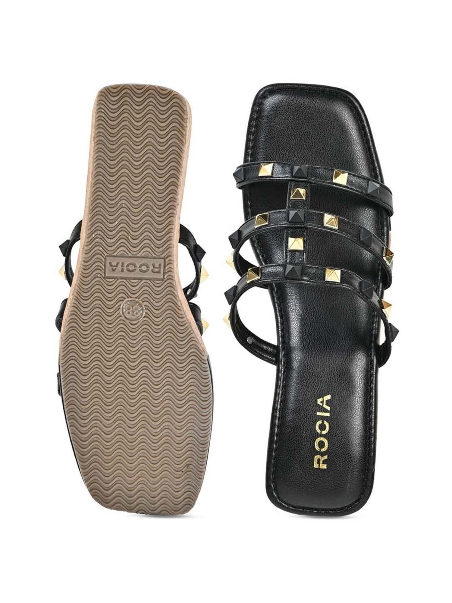 Rocia by Regal Women's Black Casual Wedges