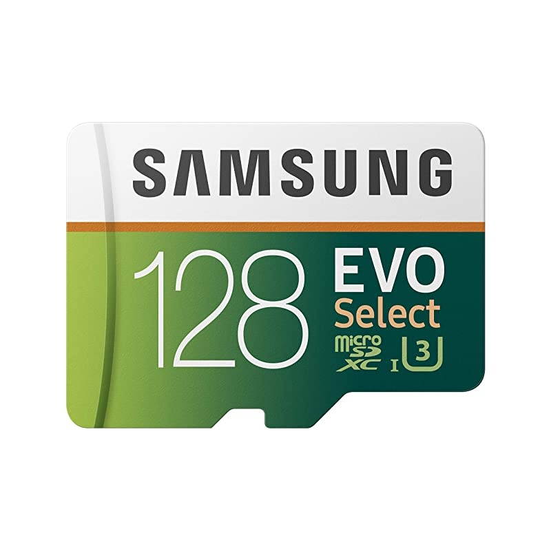 MBME128GAAM 128GB 100MBs U3 MicroSDXC EVO Select Memory Card with FullSize Adapter