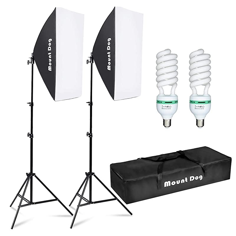 Softbox Lighting Kit Photography Studio Light 20quotX28quot Professional Continuous Light System with E27 95W Bulbs 5500K Photo Equipment for Filming Model Portraits Advertising Shooting