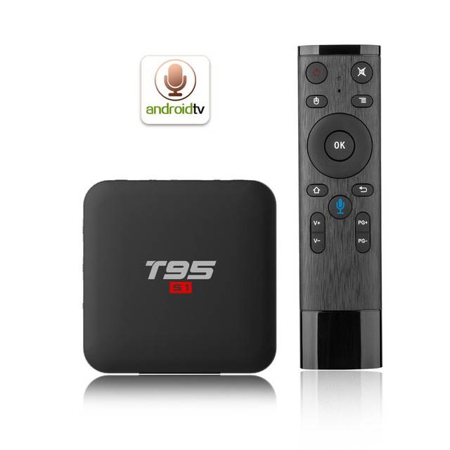 T95 S1 Android 7.1 TV BOX 1G/8G  Amlogic S905W Quad Core Media Player 2.4GHz WiFi Smart Voice Remote Control 4K TV Box