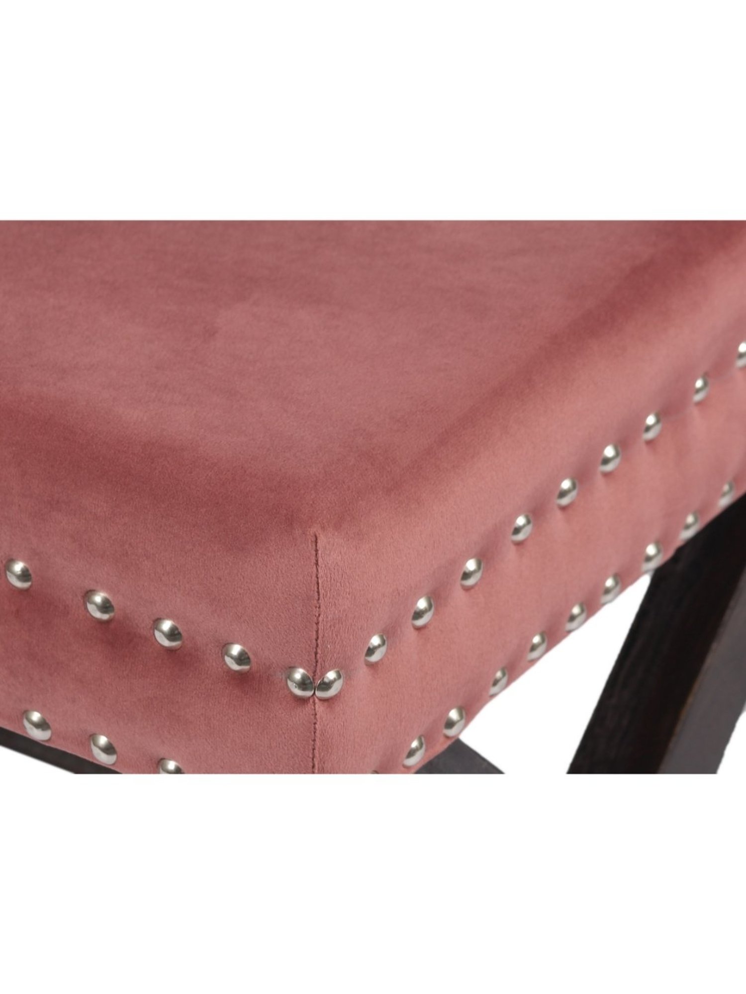 Ikiriya Rosslyn Solid Pink & Brown Wood Stool