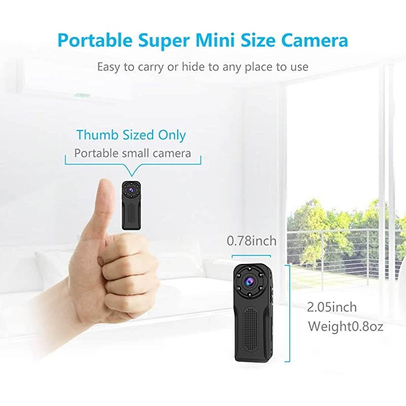 Waterproof Mini Spy Camera  1080P Full HD Portable Small Hidden CameraBody Camera with Motion Detection and Night Vision Wireless Security Camera OutdoorIndoor