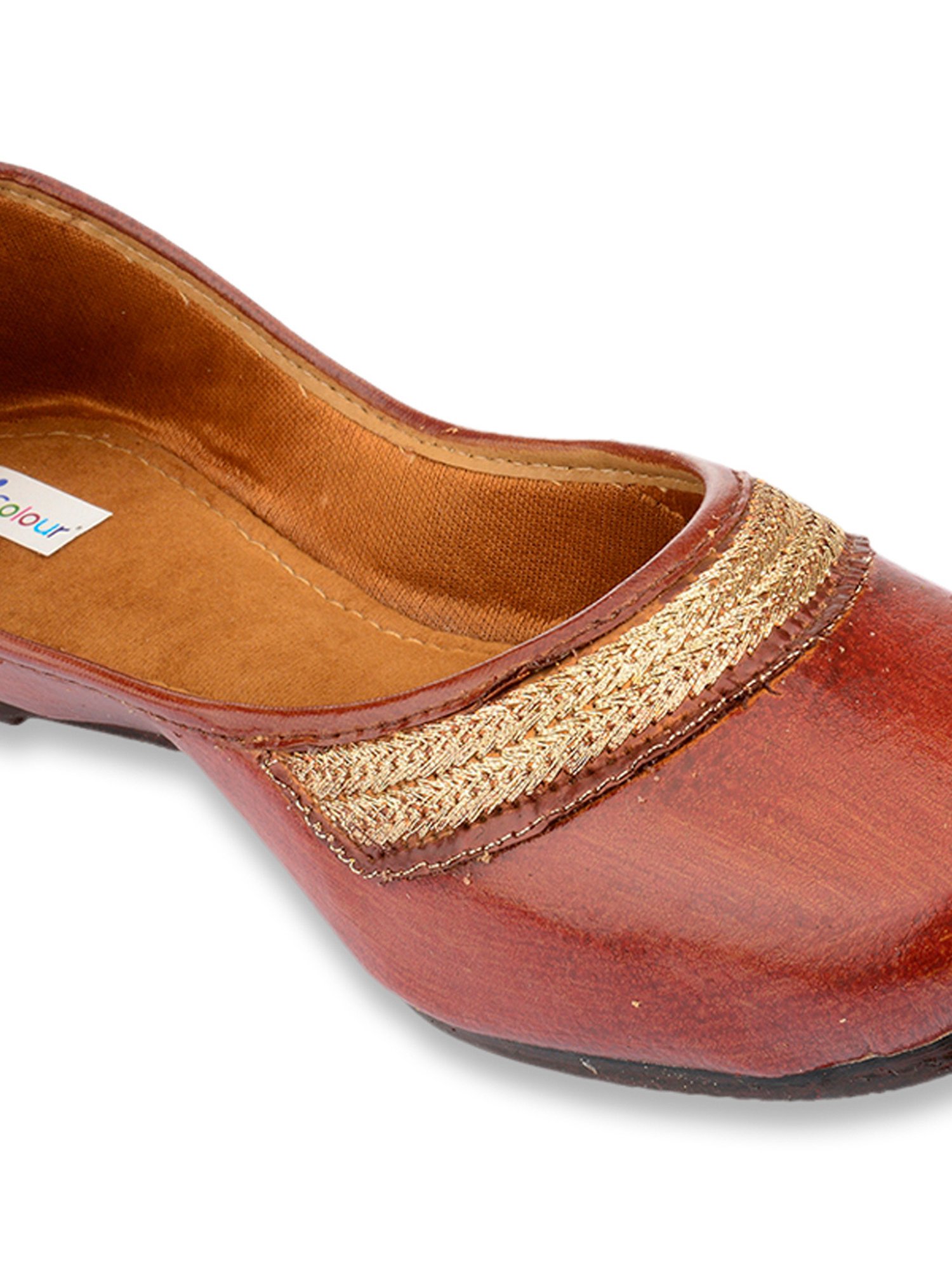 Desi Colour Women's Tan Ethnic Juttis