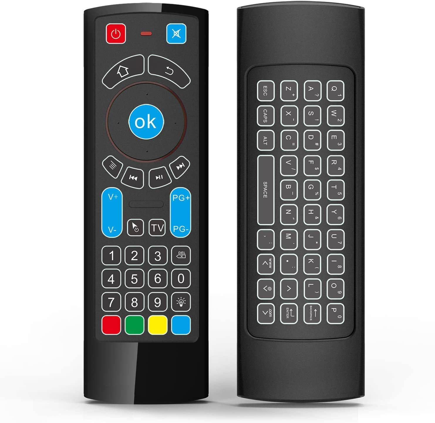 Updated Bluetooth Air Mouse for Android tv Box, Mini Wireless Keyboard Air TV Remote Mouse Control with Backlit CR3 for Android TV Box, Mini PC, Smart TV, HTPC, All-in-One PC/TV