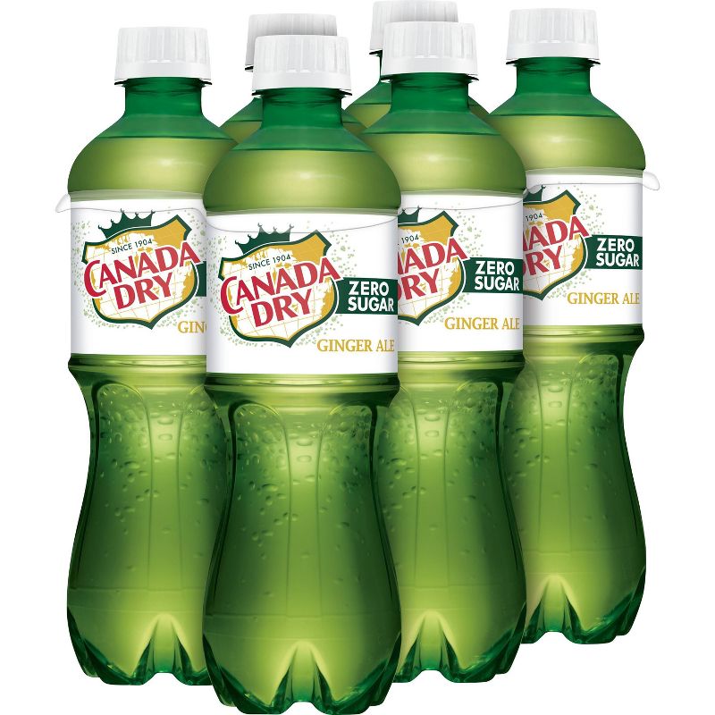 Canada Dry Zero Sugar Ginger Ale Soda, .5 L bottles, 6 pack