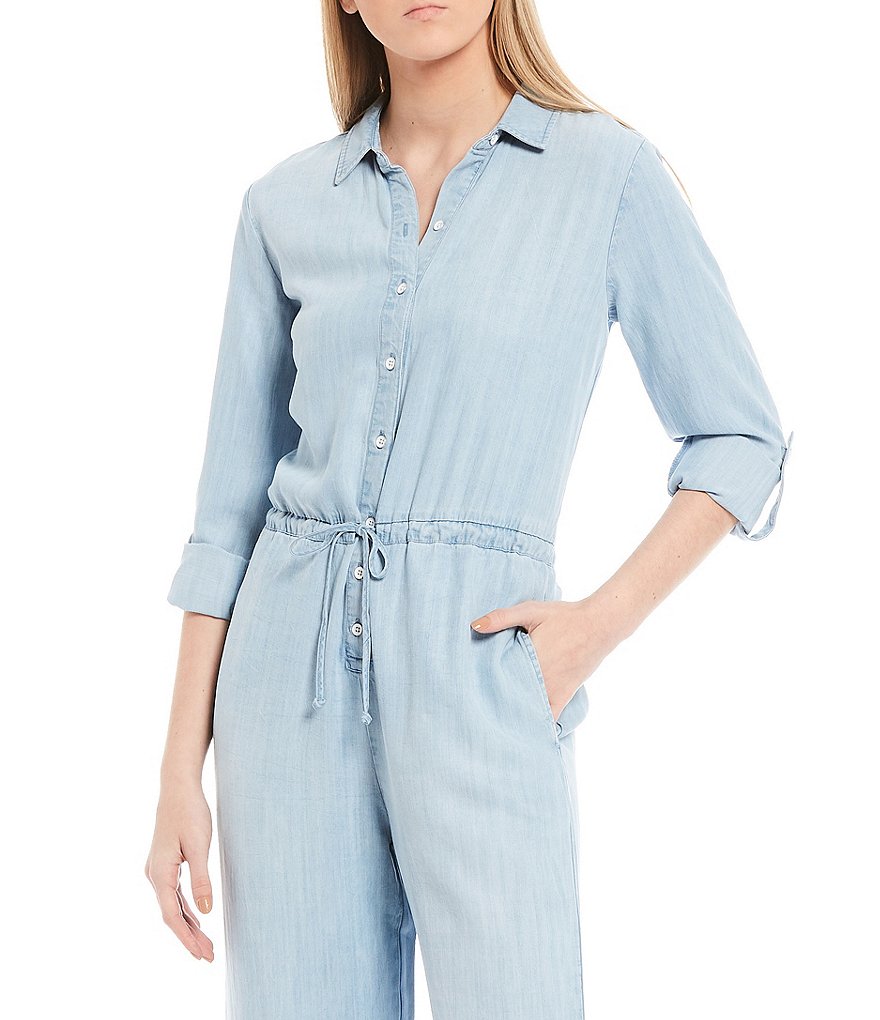 Cloth & Stone Chambray V-Neck Jumpsuit