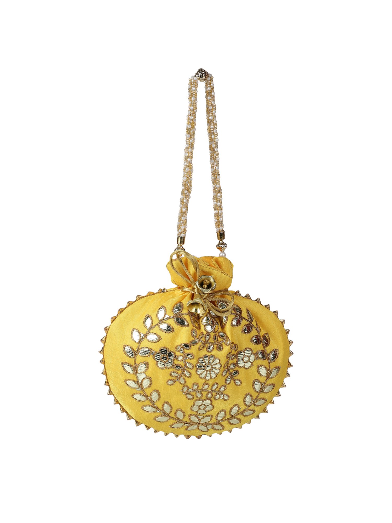 Aditi Wasan Yellow Embellished Potli
