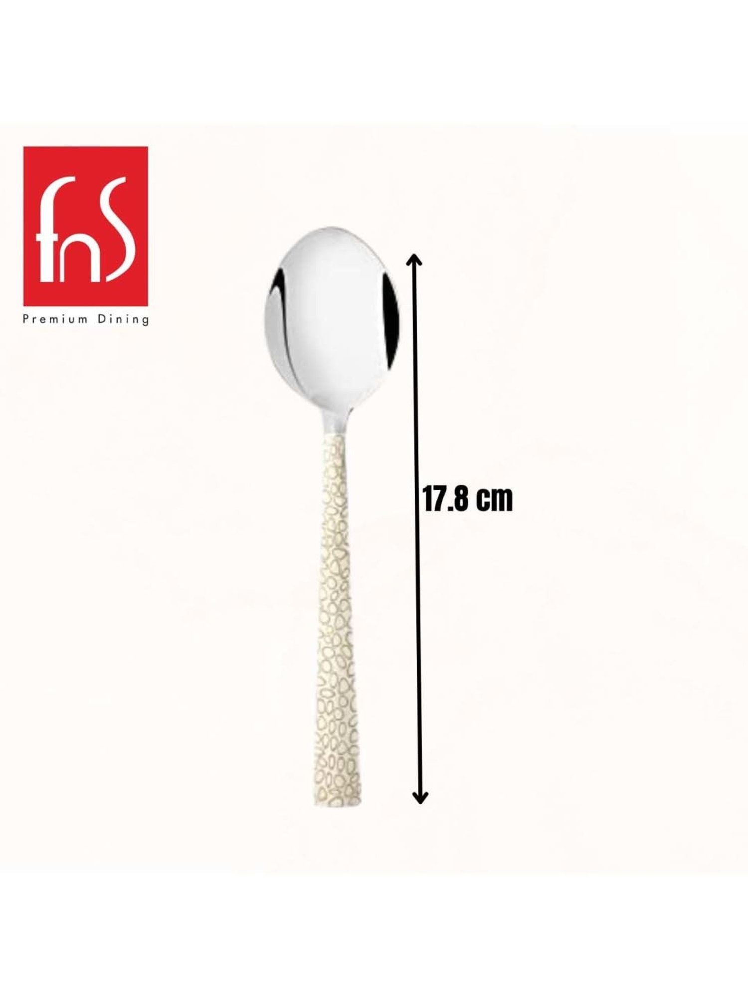 FnS Pebble Silver Stainless Steel Spoons - Set of 6