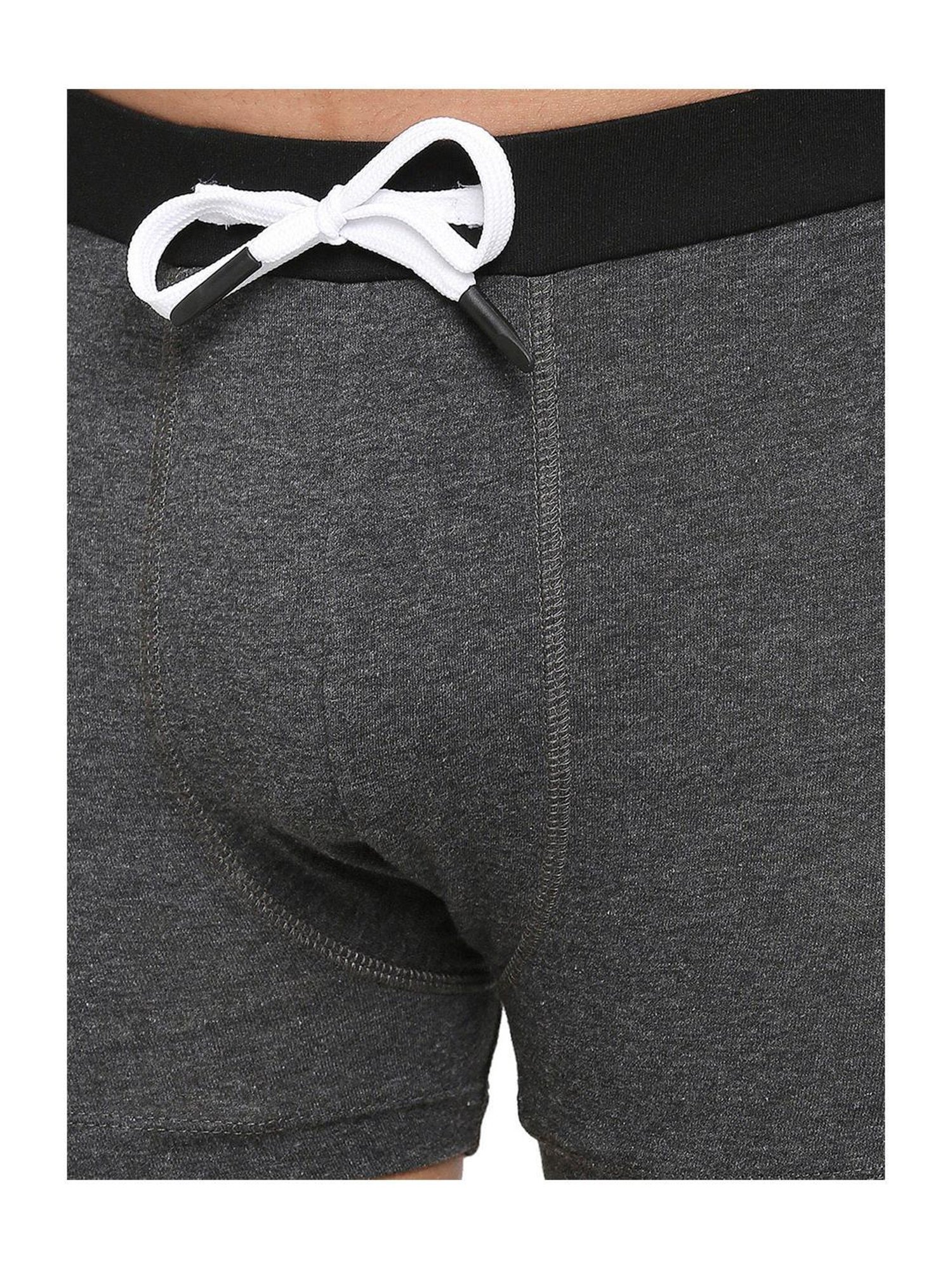 Frenchie Kids Black & Grey Solid Trunks (Pack Of 2)