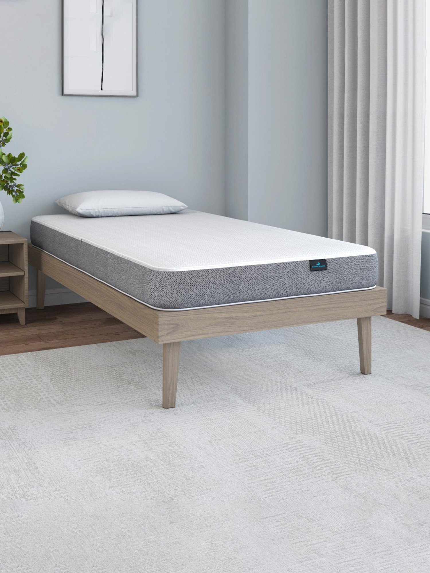 Doctor Dreams by Nilkamal Max White & Grey IceFoam Triple Layer Orthopaedic Single Mattress