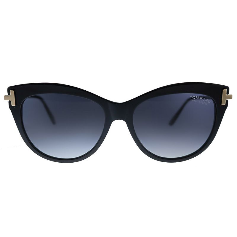 Tom Ford Kira TF 821 01D Womens Cat-Eye Polarized Sunglasses Shiny Black 56mm
