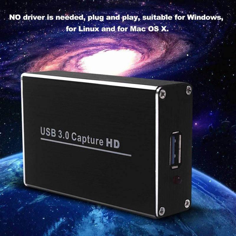 Docooler HD Video Capture Converter with USB3.0 Dongle 1080P 60FPS Drive-Free Capture Card Box for Windows Linux Os X Black