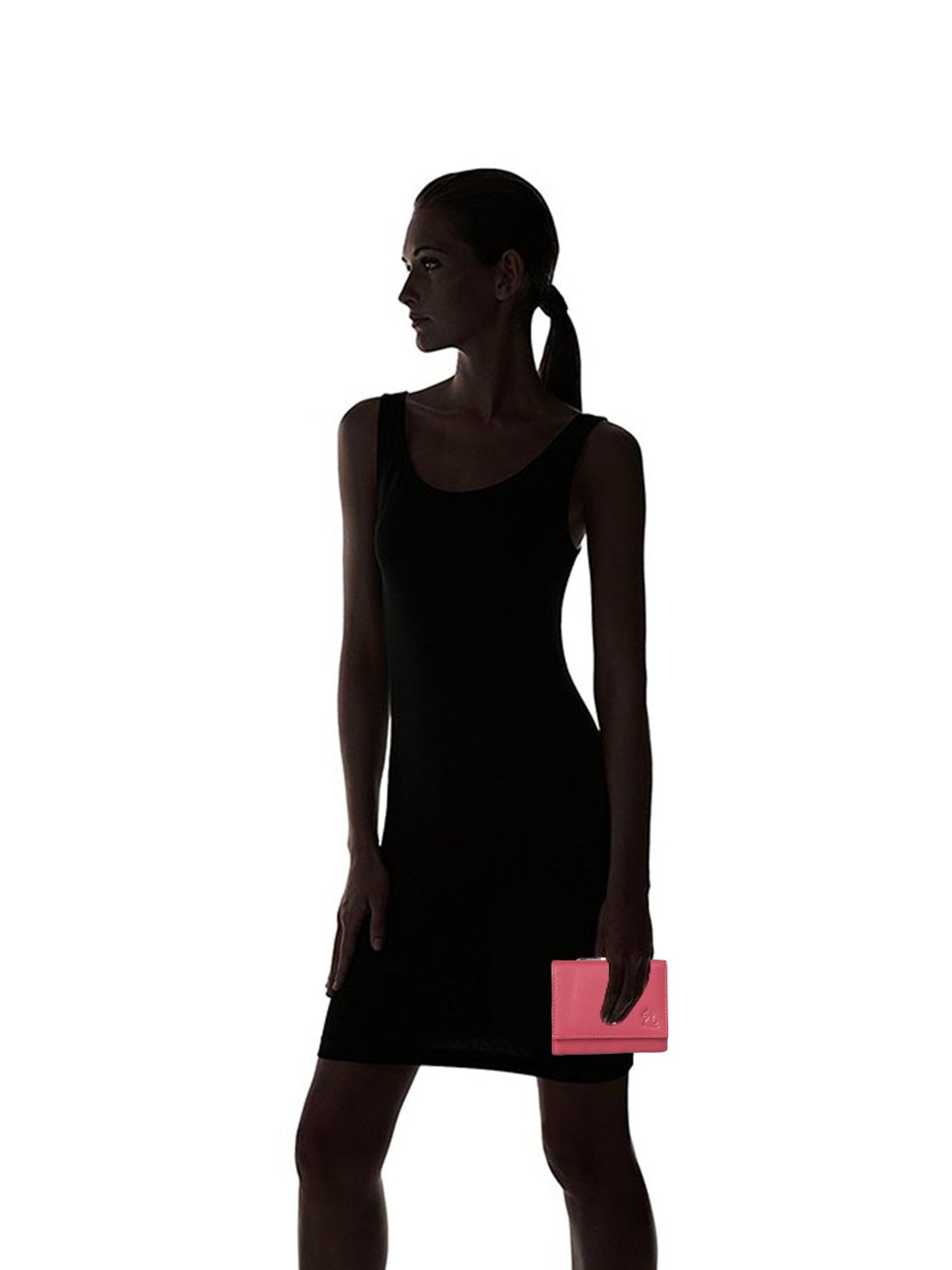 Kara Coral Pink Solid Tri-Fold Wallet for Women