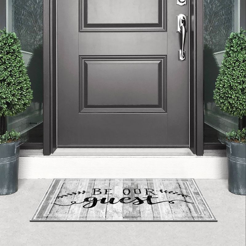 2'x3' Fashionables Deluxe Be Our Guest Doormat White - Apache Mills