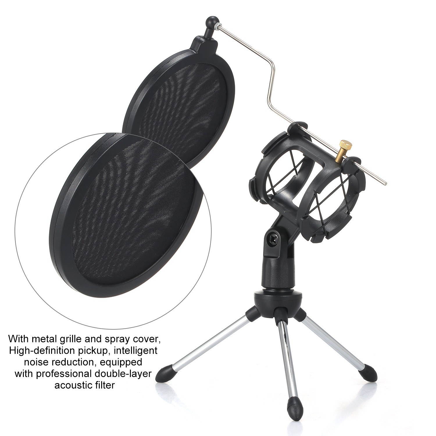 Professional Condenser Microphone with Stand 3.5mm for Computer Phone PC Microphone Mic for Sing Recording Live Broadcast