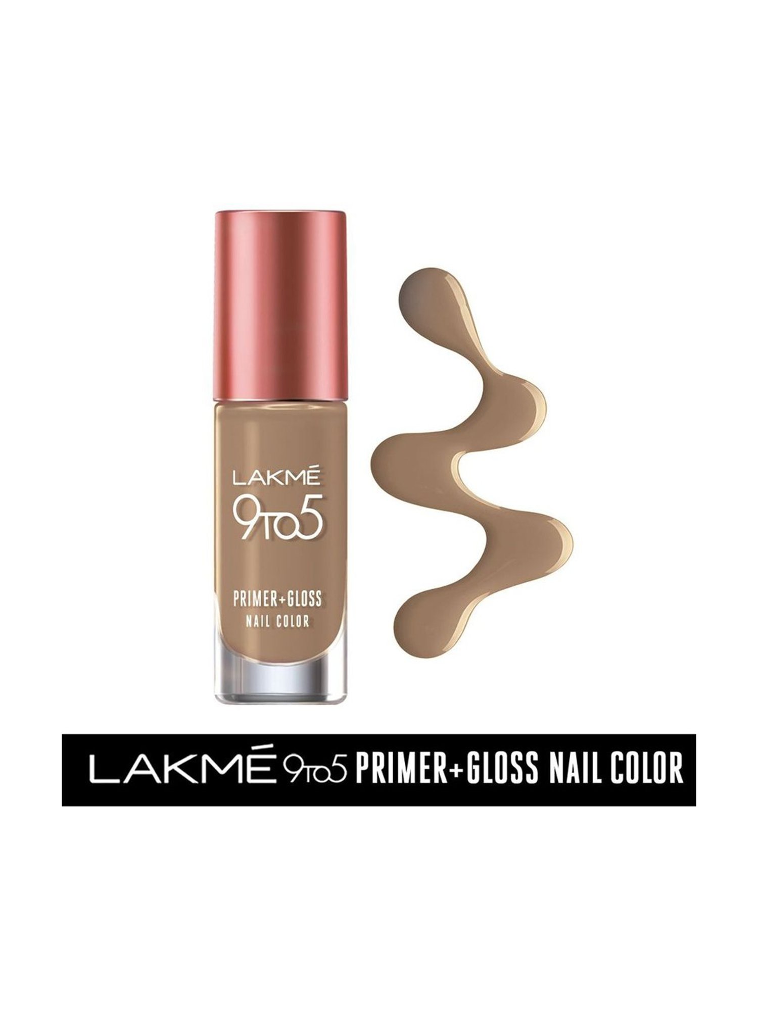 Lakme 9to5 Primer & Gloss Nail Colour Brown Sandcastle - 6 ml