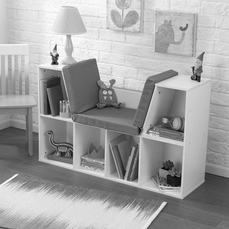 KidKraft Children's Bookcase with Reading Nook and Cushions, Espresso | 14231