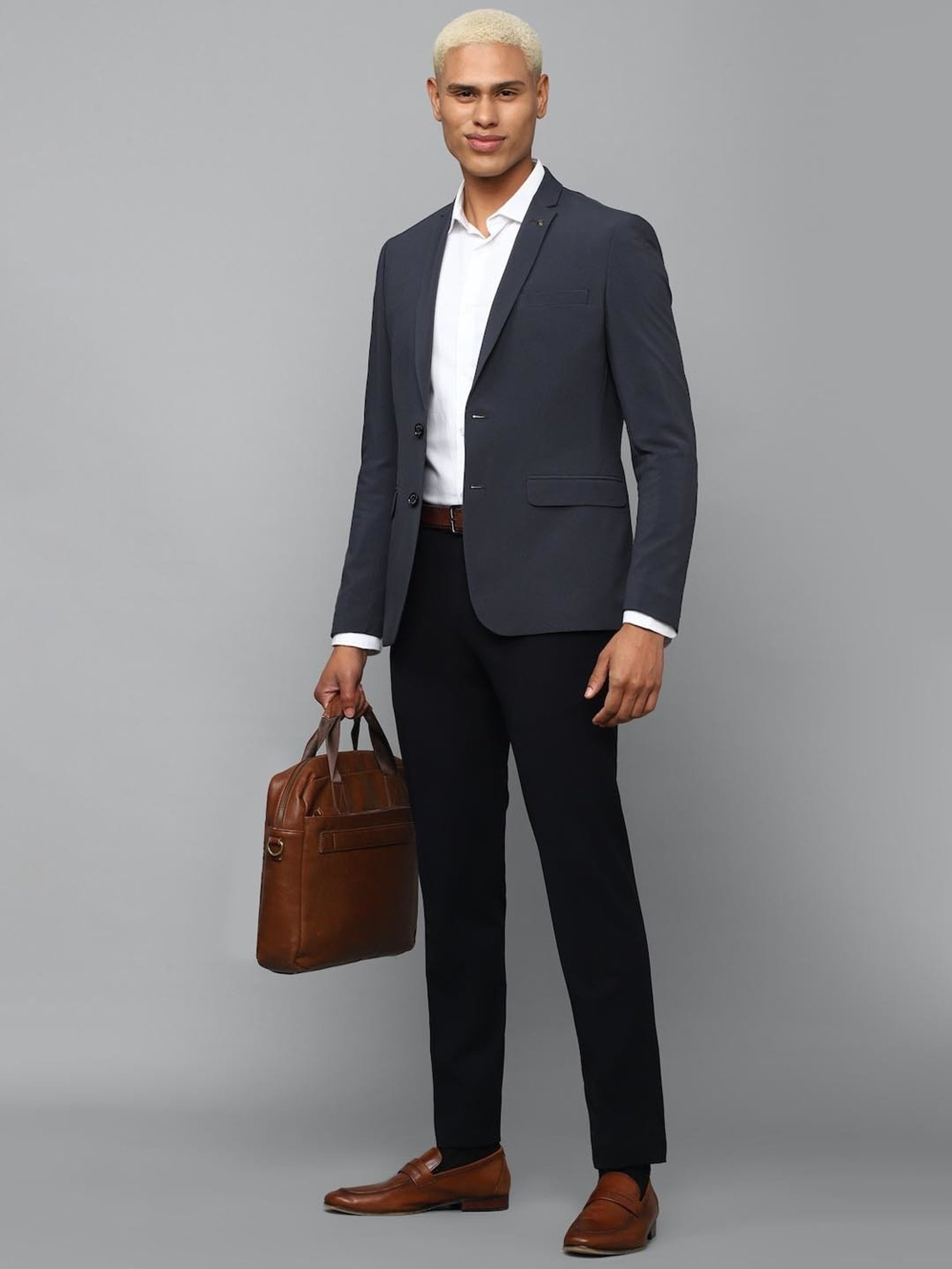 Allen Solly Grey Slim Fit Blazers