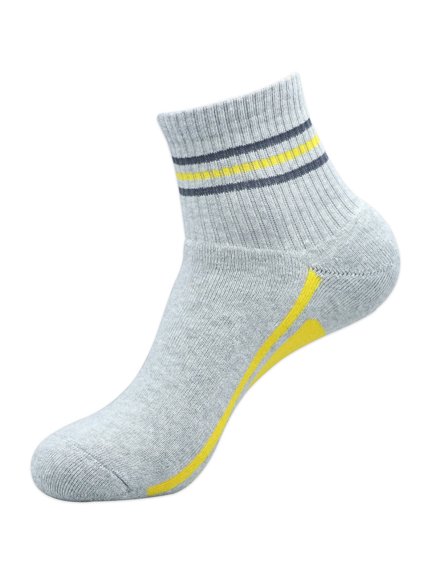 BALENZIA Cotton Colour Block Cushioned High Ankle Sports Socks (Pack Of 5)