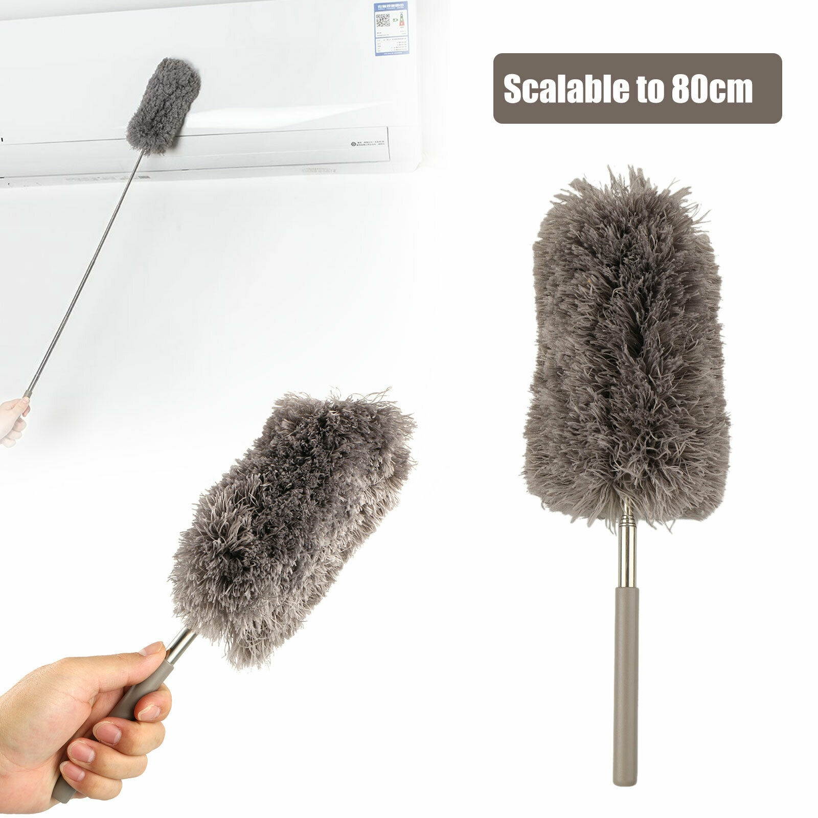 Adjustable Soft Microfiber Feather Duster Dusting Brush Household Dust Cleaner