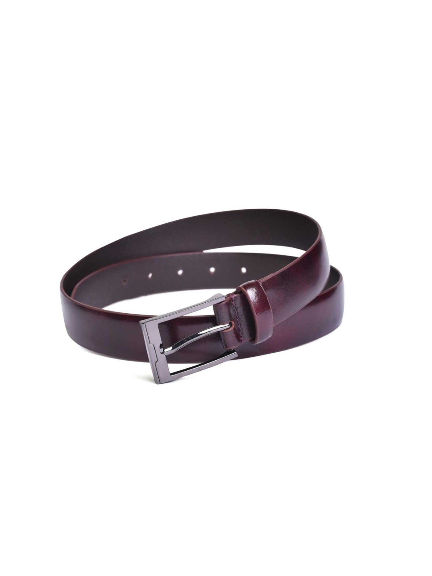BELWABA Burgundy Formal Leather Belt for Men