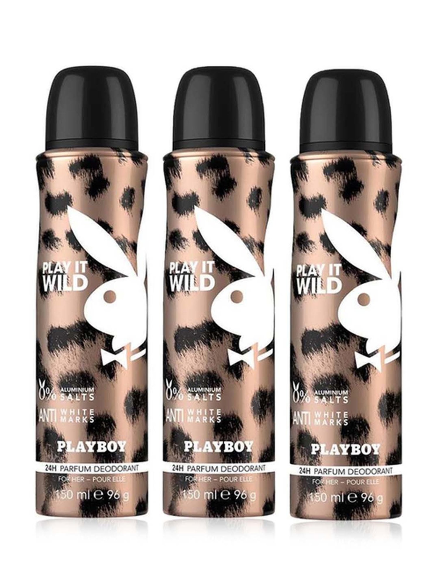 Playboy Wild Women Deodorant Spray (Pack of 3)