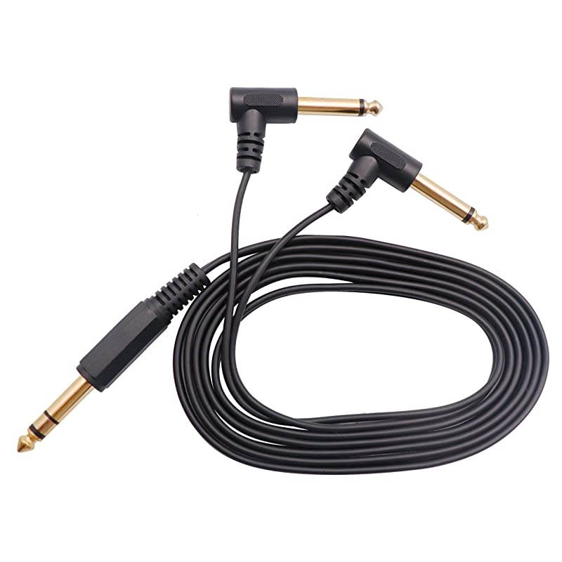 635mm to 2 635 Audio Y Splitter CableGold Plated 90 Degree 14 Inch 635mm Male TRS Stereo to 2Dual 635mm 14 Inch Male TS Mono Right Angle Y Splitter Audio Cable18M59 feet