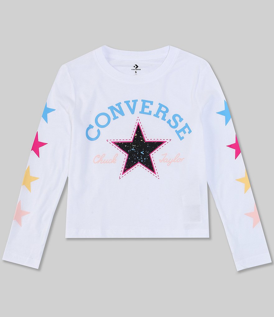 Converse Big Girls 7-16 Long-Sleeve Boxy Chuck Patch Boxy Tee
