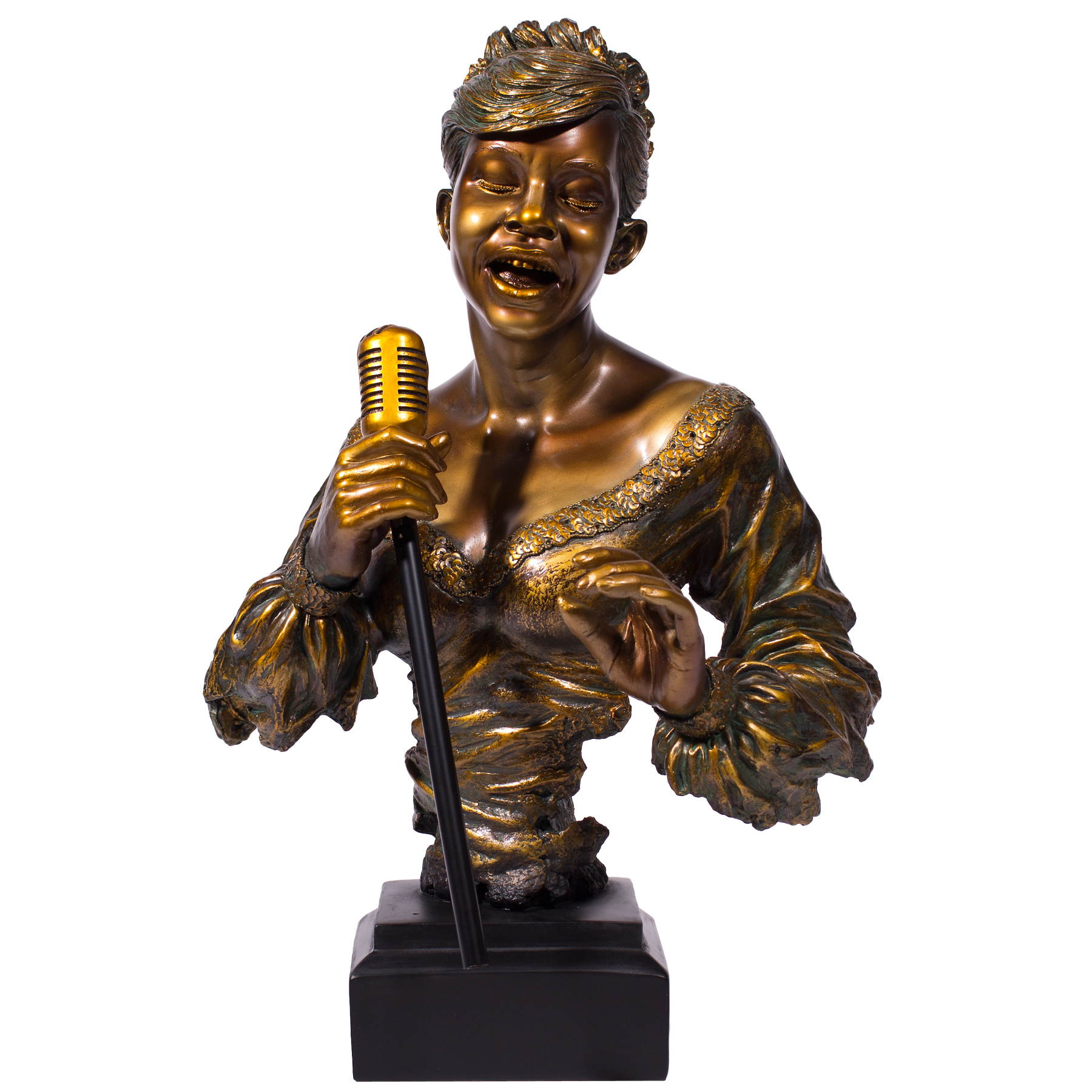 Rock & Roll Vintage 1950s Era Singing Lady Rechargeable Bluetooth Speaker Statue Figurine Bust w/ SD USB Radio & Remote Control