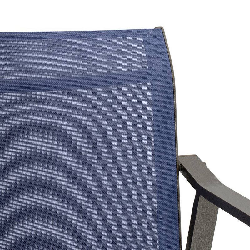 4pc Outdoor Counter Height Aluminum Bar Stools - Navy Blue - Pellebant