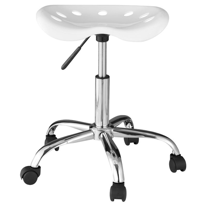 OneSpace 60-101401 Computer Task Chair with Tractor Seat, White