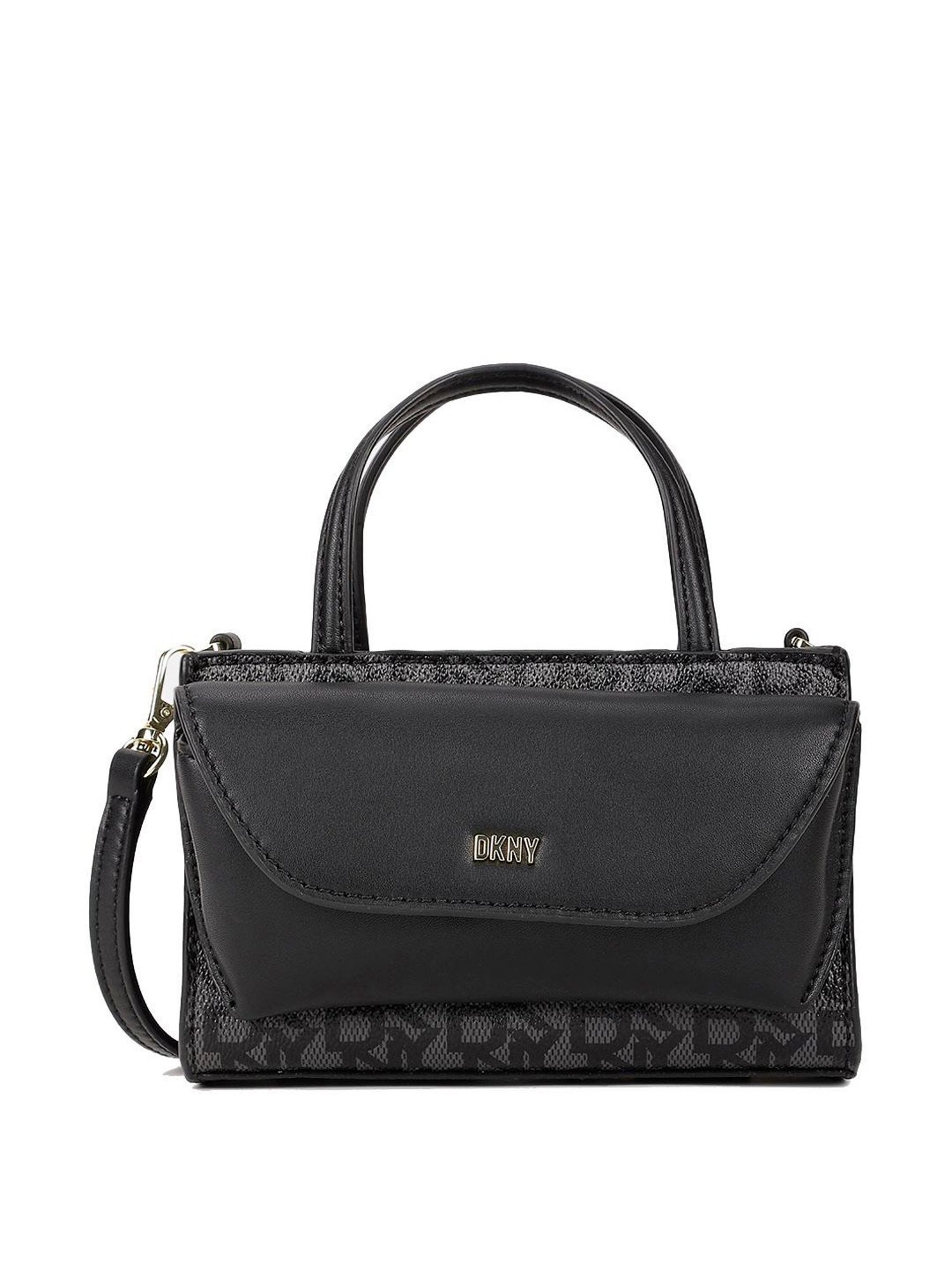 Dkny Black PVC Printed Handbag