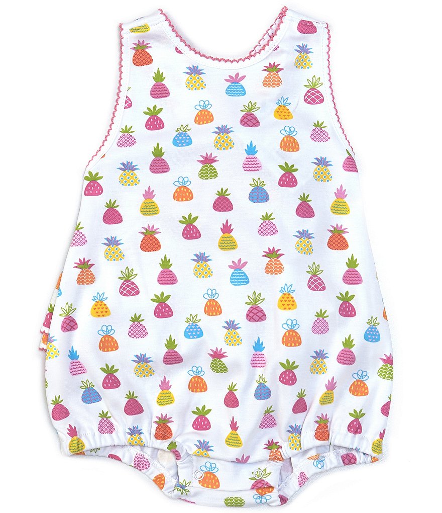 Kissy Kissy Baby Girls Newborn-9 Months Pineapple Print Bubble Romper Shortall