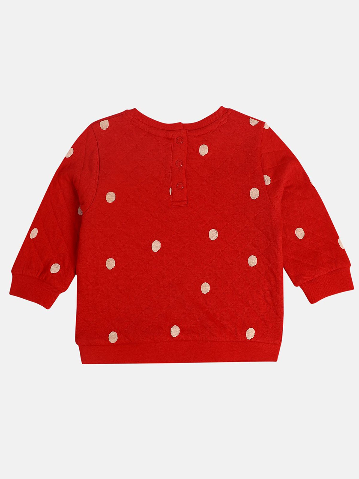 MINIKLUB Girls Red Printed Full Sleeves Sweatshirt