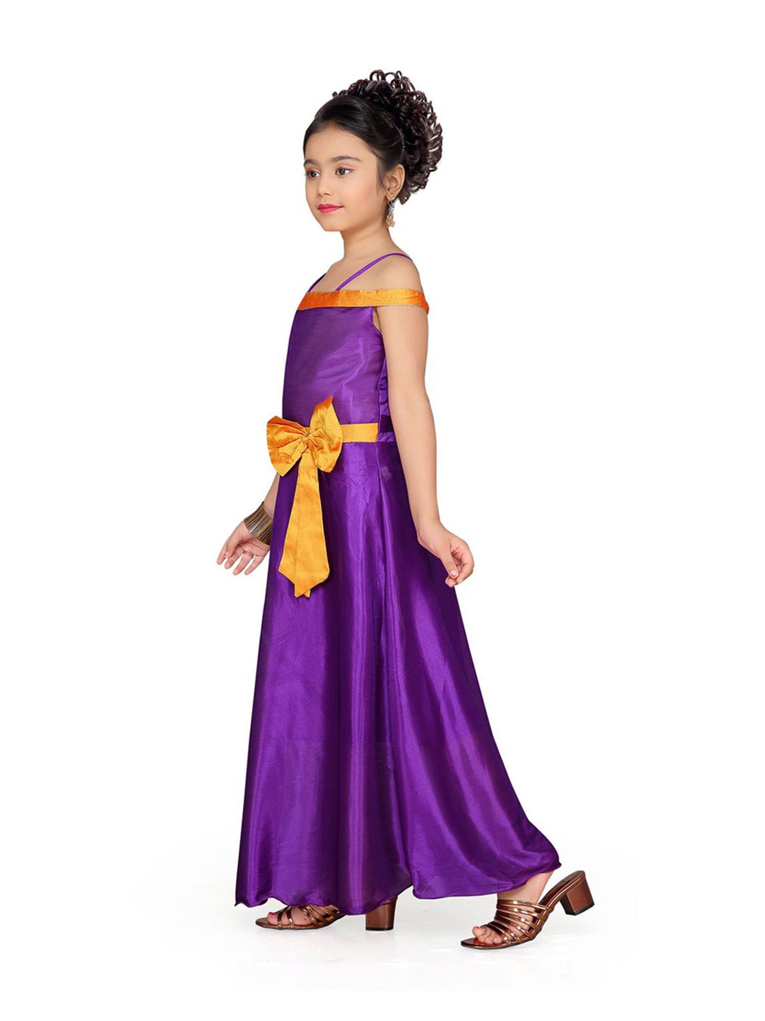 Aarika Kids Purple Flared Fit Gown