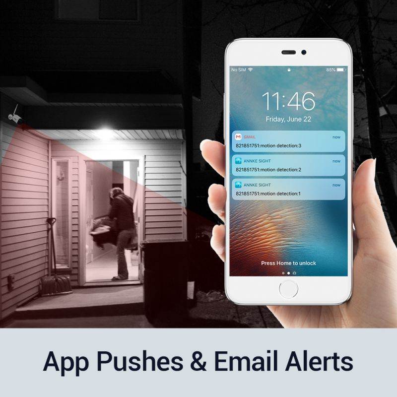 ANNKE 1080p Full HD WiFi NVR Video Surveillance System with 10.1&rsquo;&rsquo; LCD Monitor, Support 5MP Wireless IP Camera, Plug and Play Wireless Security System, 4 pcs IP Cameras With 1TB HDD