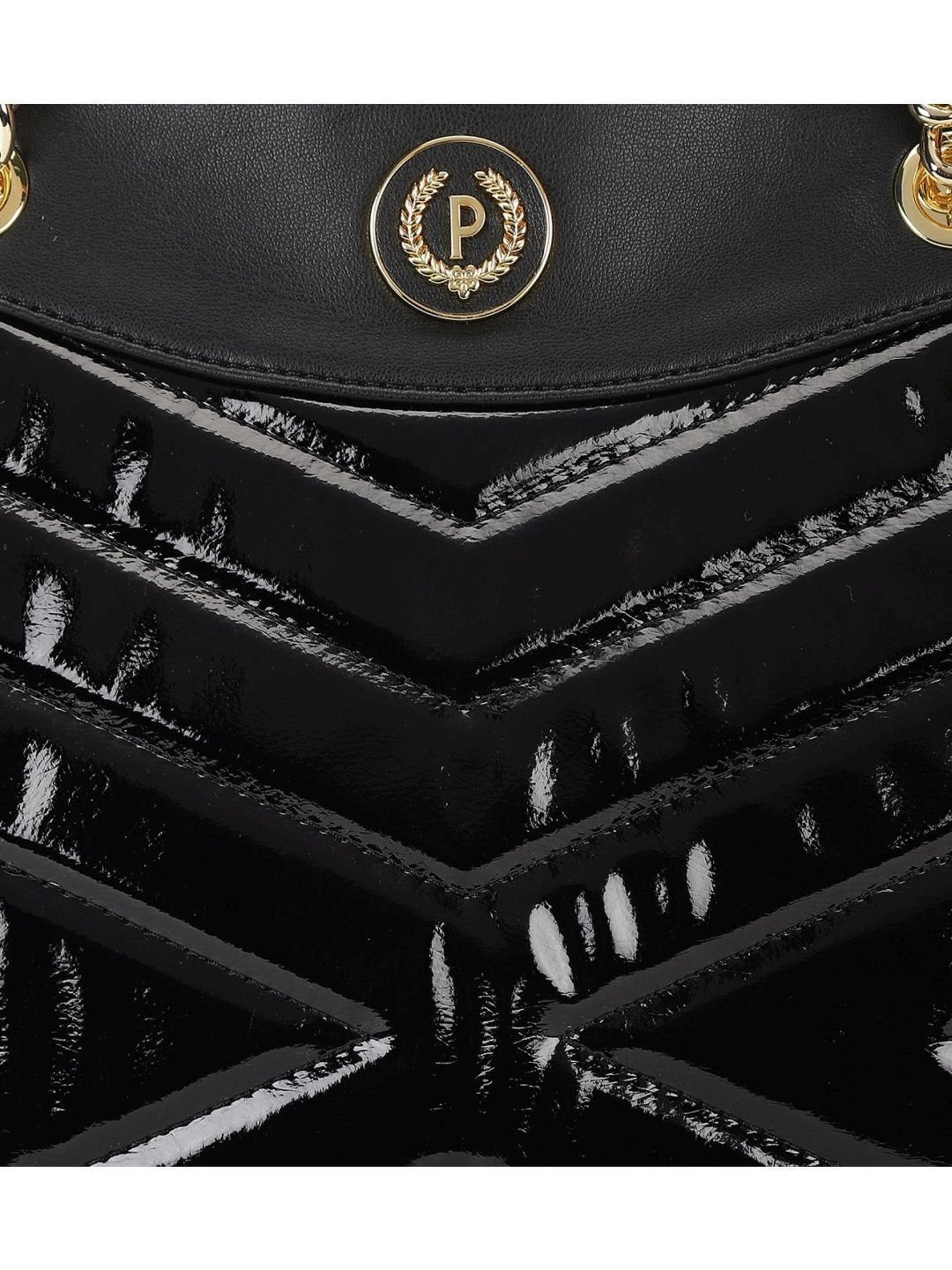 Pollini Black Soft Textured Small Tote