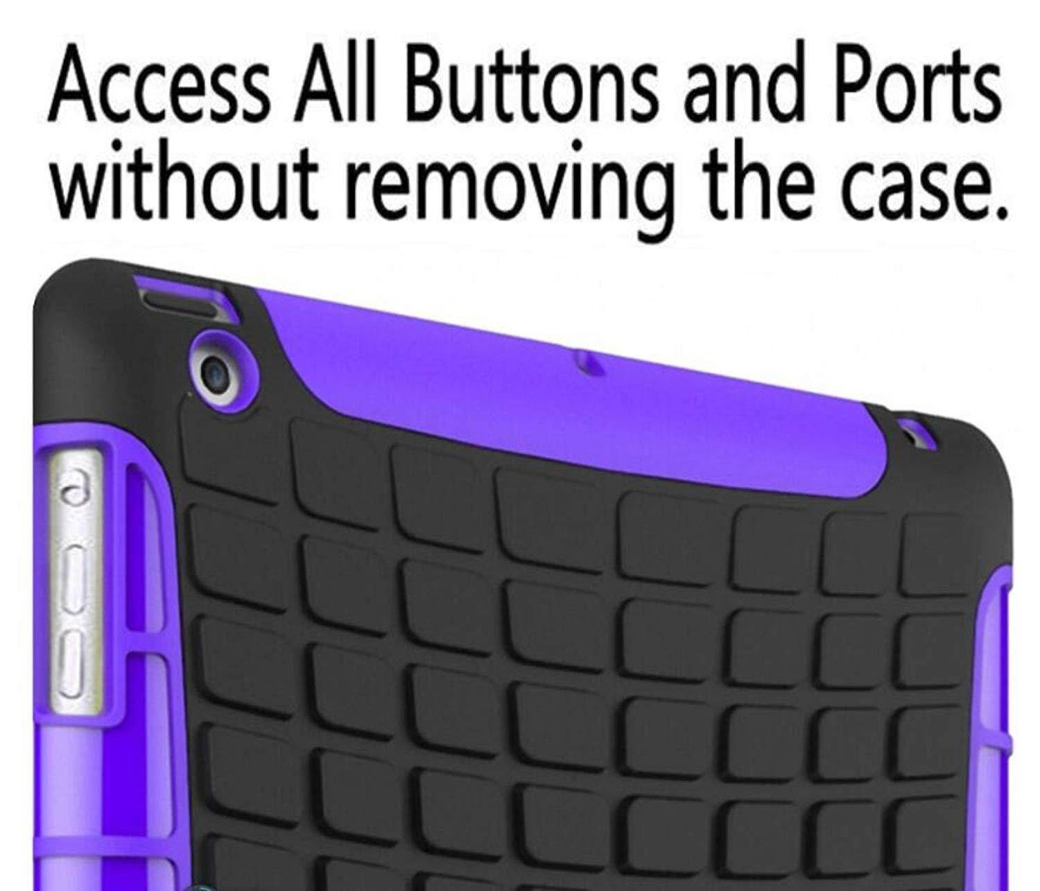 New 2018 Handle Hand Strap Shockproof Cover for iPad 9.7&rdquo; 2018/2017 Release Models A1893 A1954 A1822 A1823 MRJN2LL/A MR7F2LL/A MRJP2LL/A MR7F2LL/A MR6Y2LL/A (Purple/Black)